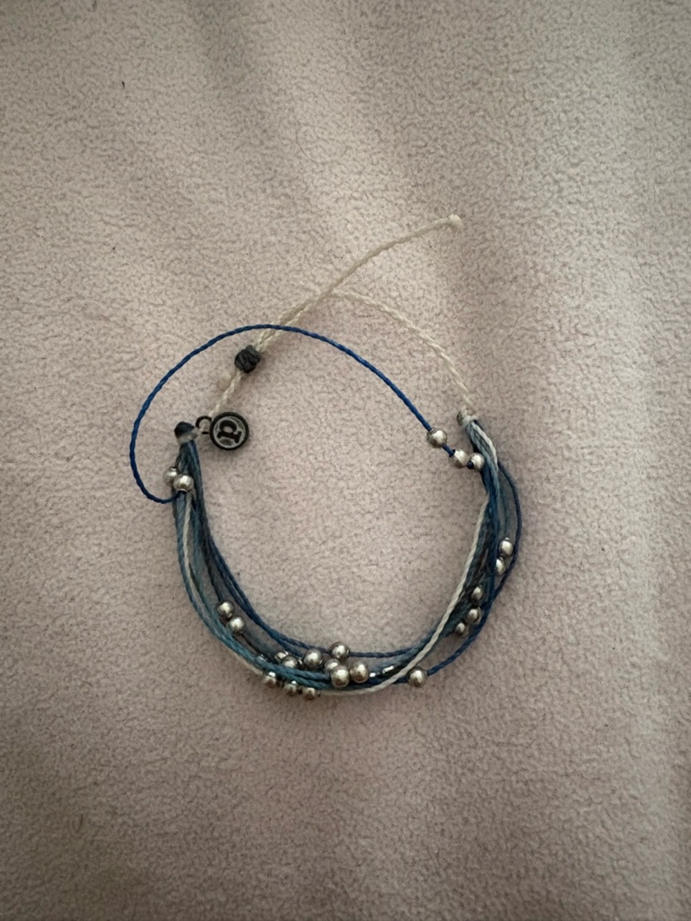 Pura Vida Blue Multi-Strand Beaded Bracelet with Silver Accents